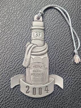 Heinz 2004 Ketchup Bottle Holiday Pewter Ornament